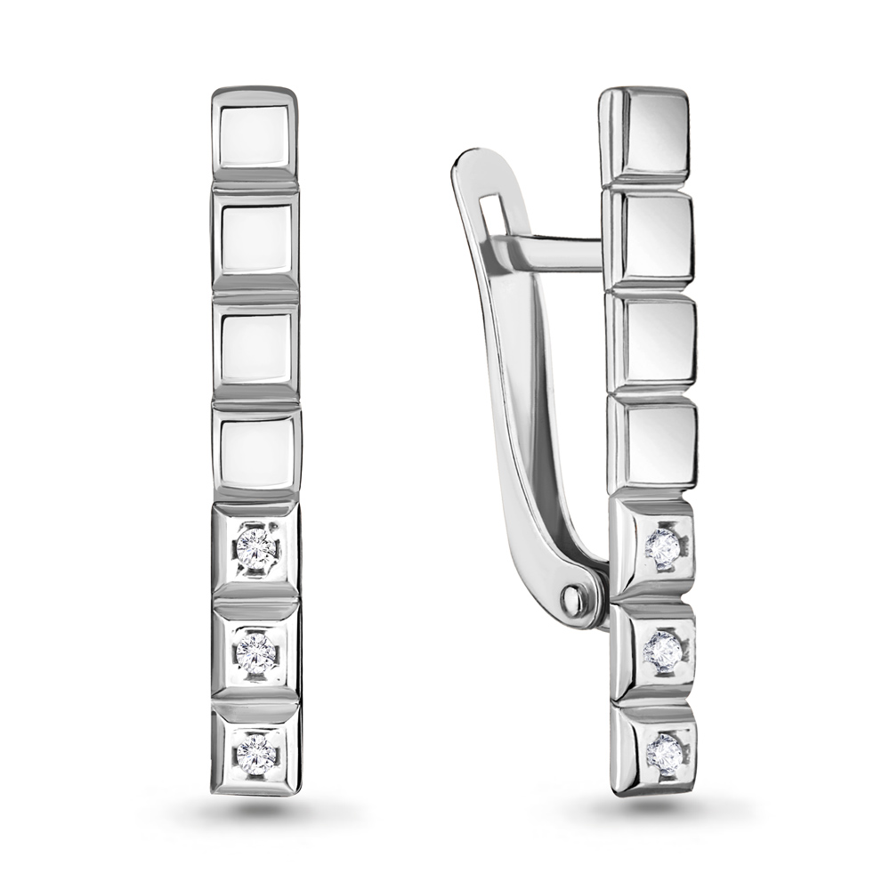 

Серьги из серебра с фианитом Aquamarine 46826А_925_р, 46826А_925_р