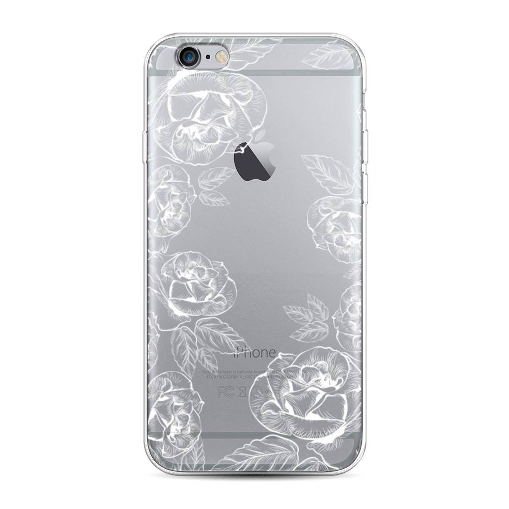 

Чехол на Apple iPhone 6 "Розы графика", Черный;серый, 0104S50-2
