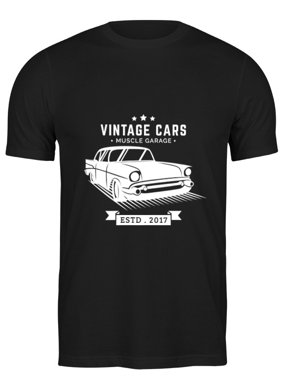 

Футболка мужская Vintage cars 3708104 Printio черная S, Vintage cars 3708104