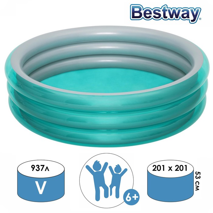 

Бассейн надувной Bestway Металлик 201x53 см 51043, Голубой, Металлик