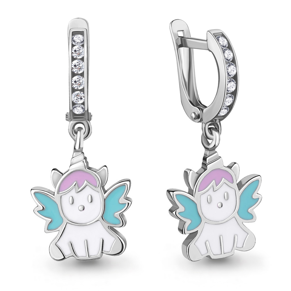 

Серьги из серебра с фианитом Aquamarine 46831А_925_р, 46831А_925_р