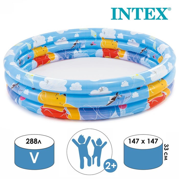 

Бассейн надувной Intex Винни Пух 147x33 см, от 2 лет, 58915NP, Разноцветный, Винни Пух