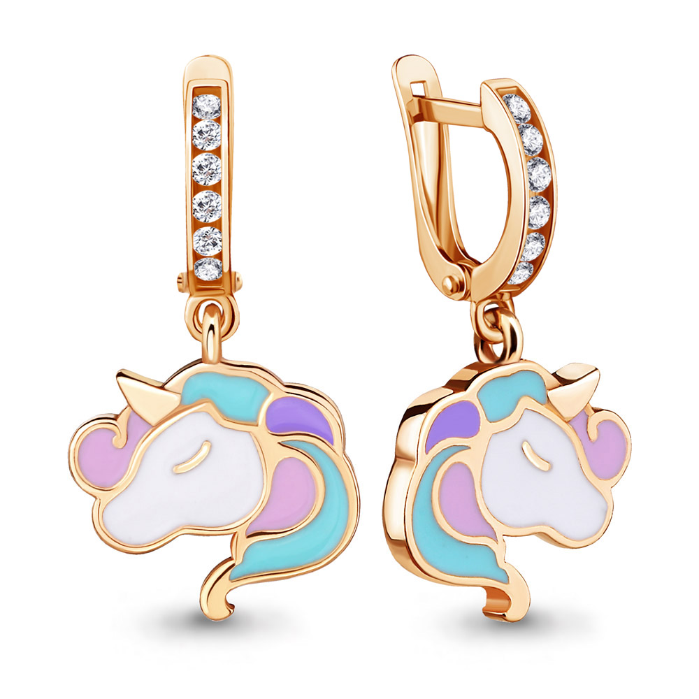 

Серьги из серебра с фианитом Aquamarine 46832А_925_з, 46832А_925_з