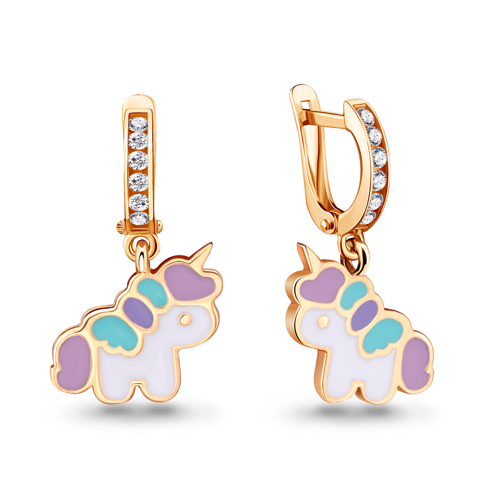 

Серьги из серебра с фианитом Aquamarine 46833А_925_з, 46833А_925_з