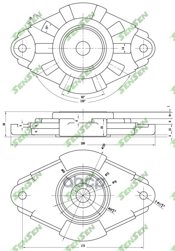 

Опора Амортизатора заднего Nissan Almera all 00> Sensen m61218