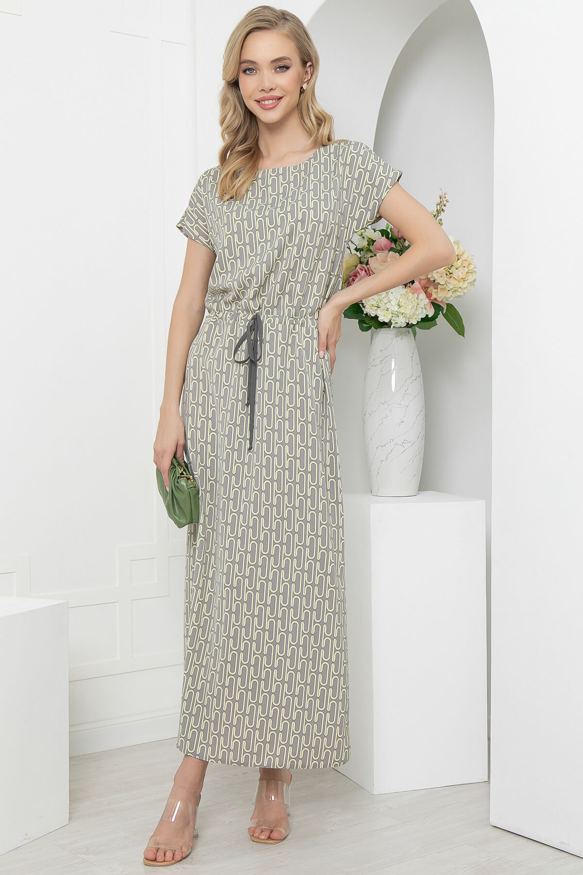 Платье женское LT Collection Мэри серое 52 RU