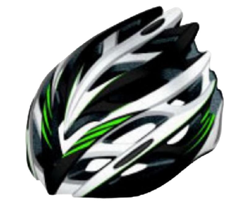 Шлем велосипедный защитный STELS FSD-HL008 размер L зелёно-чёрно-белый
