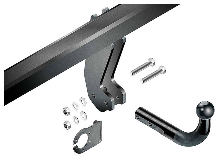 

Фаркоп Jeep Cherokee KK 2010-2013 крюк торцевой оцинк на 2 б.,балка откр с нерж.накладкой, 04243708E