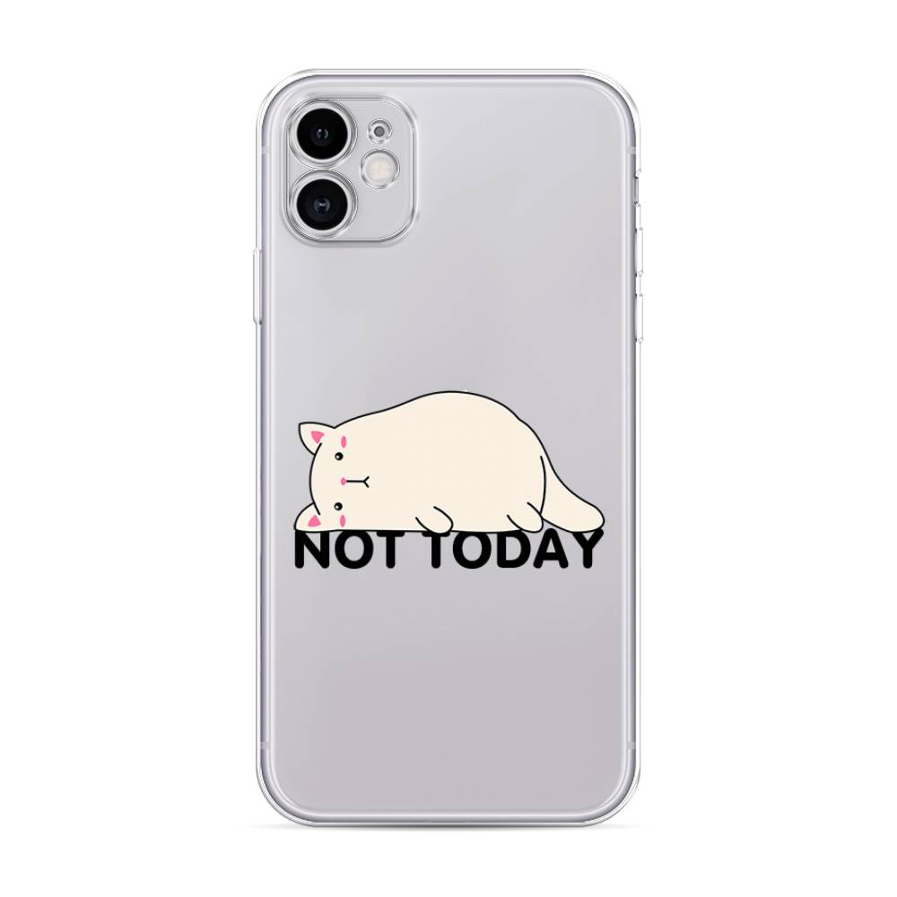 

Чехол на Apple iPhone 11 "Cat not today", Белый;розовый;черный, 12150-1