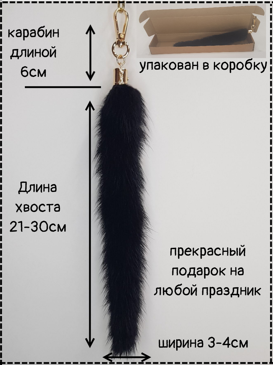 Брелок-подвеска Меховое ателье Дмитрия Зацепина из натурального меха черный