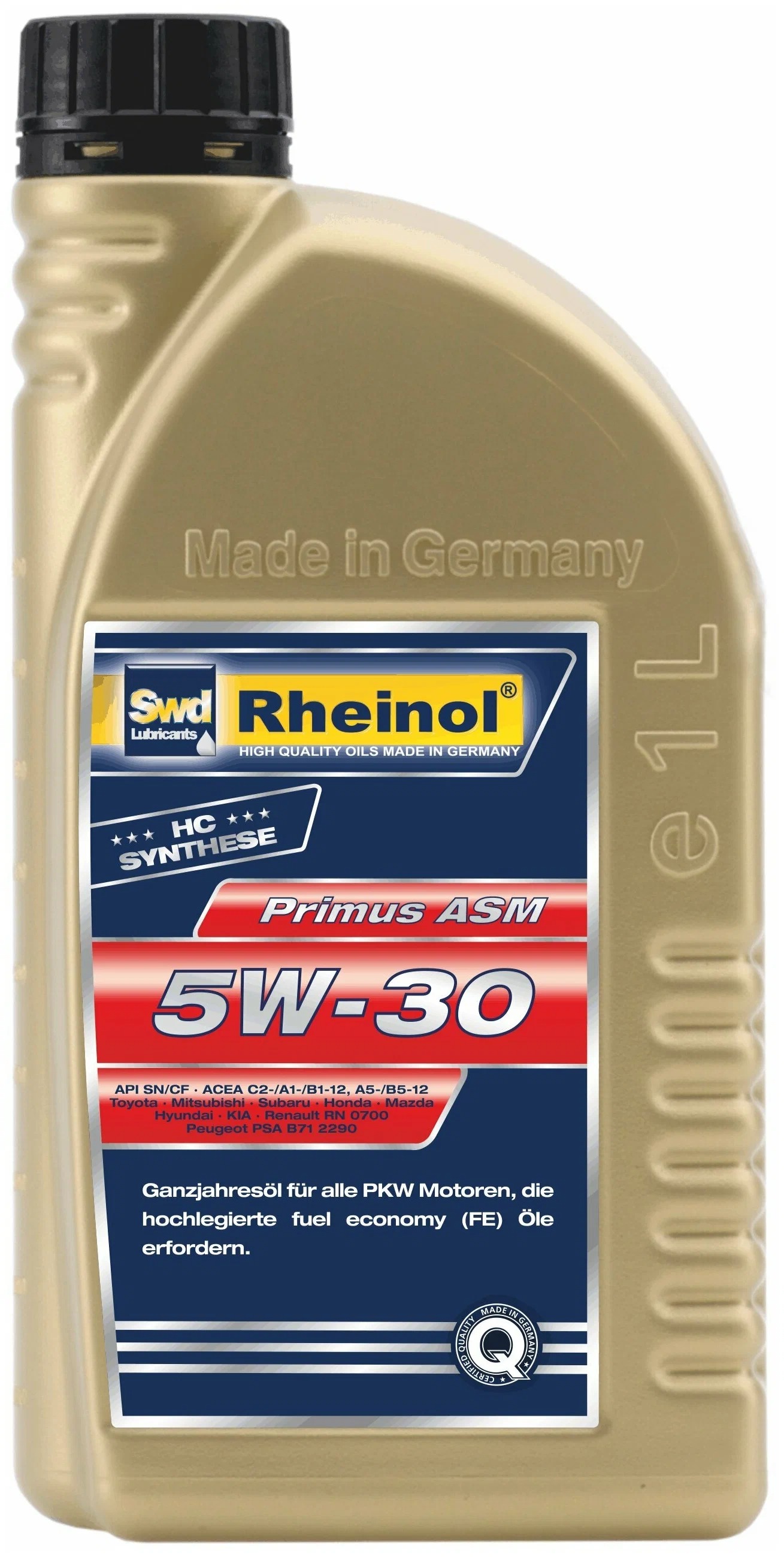 Моторное масло SWD Rheinol синтетическое Primus ASM 5W30 A5/B5 1л