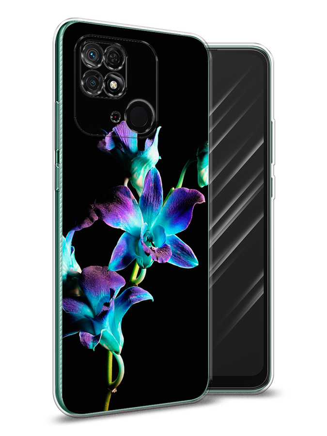 

Чехол Awog на Xiaomi Redmi 10C "Синий цветок на черном", Разноцветный, 313450-8
