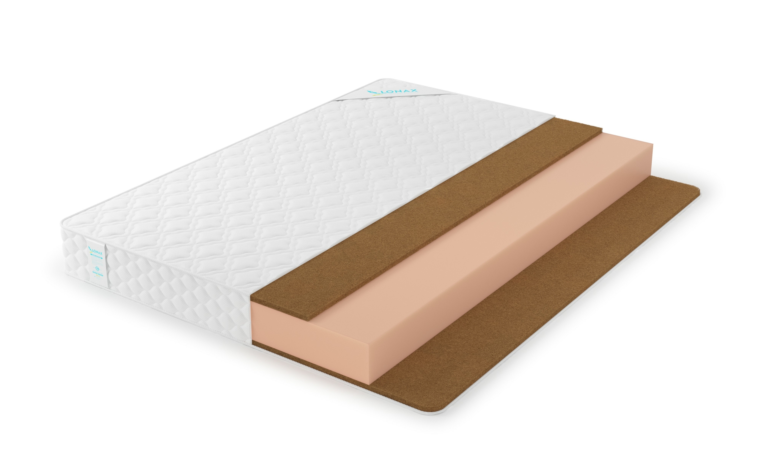 

Матрас Lonax Foam Mix Foam Cocos 2 Plus 90х200, Бежевый;белый;серый;серебристый, Foam Cocos 2 Plus