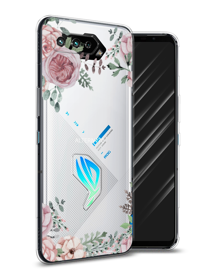 

Чехол Awog на Asus ROG Phone 5S "Нежные розы акварель", Прозрачный;розовый;зеленый, 44550-8