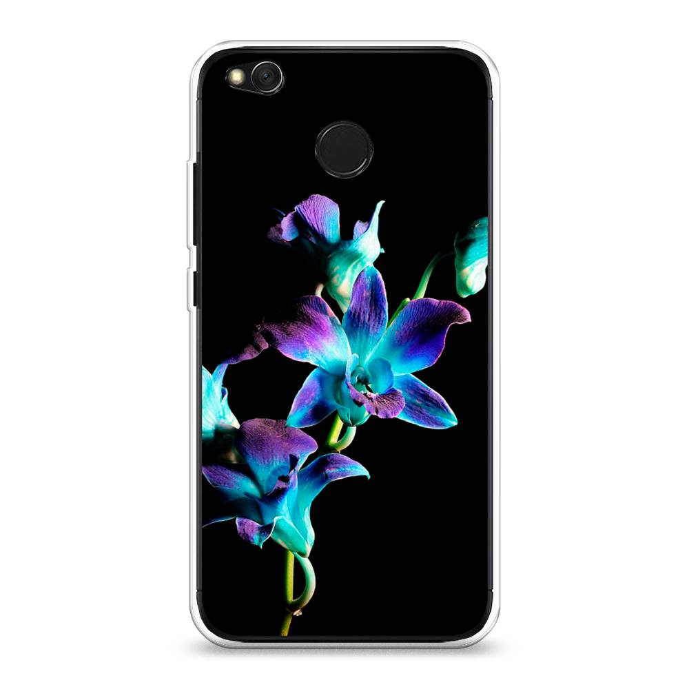 

Чехол Awog на Xiaomi Redmi 4X "Синий цветок на черном", Разноцветный, 31450-8