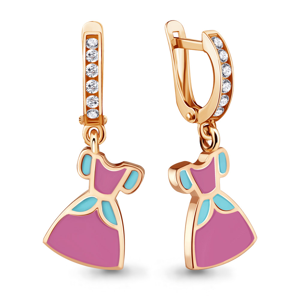 

Серьги из серебра с фианитом Aquamarine 46837А_925_з, 46837А_925_з