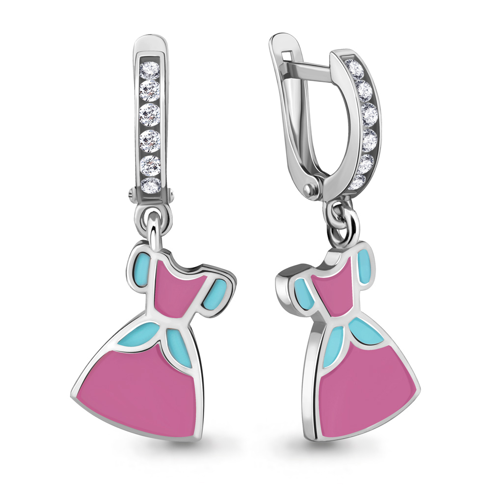 

Серьги из серебра с фианитом Aquamarine 46837А_925_р, 46837А_925_р