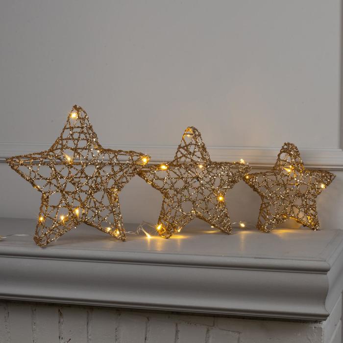 

Световая фигура Luazon Lighting Звезды золотистые 5049761 белый теплый, Звезды золотистые