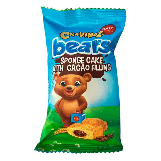 

Пирожное Jouy & Co Cravingz Bear бисквитное, с шоколадной начинкой, 40 г