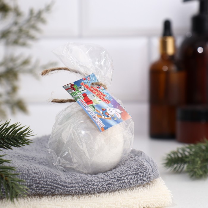 Купить Бомбочка для ванны Добропаровъ Счастья в новом году персидская соль, масло апельсина, 140гр, белый