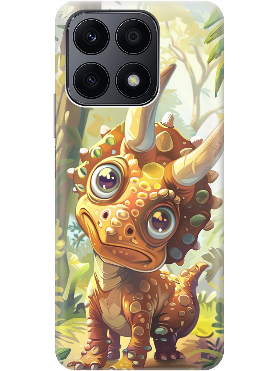 

Силиконовый чехол на Honor X8a с рисунком "Малыш-динозавр", Желтый;зеленый, 20001159