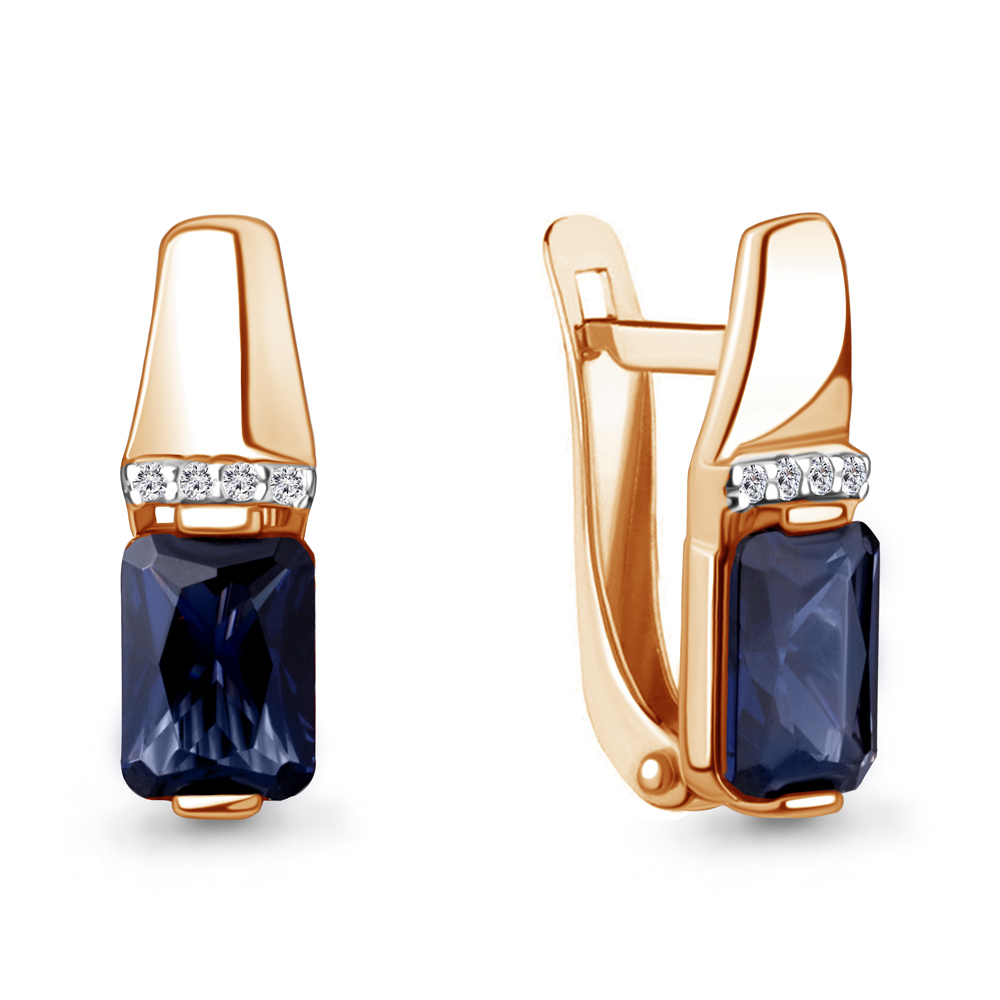 

Серьги из серебра с фианитом Aquamarine 46840АБ_925_з, 46840АБ_925_з