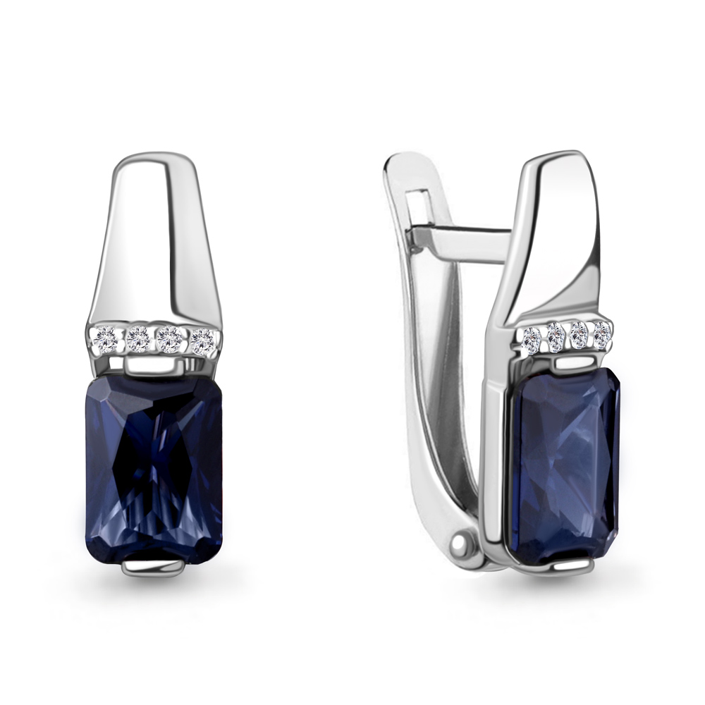 

Серьги из серебра с фианитом Aquamarine 46840АБ_925_р, 46840АБ_925_р
