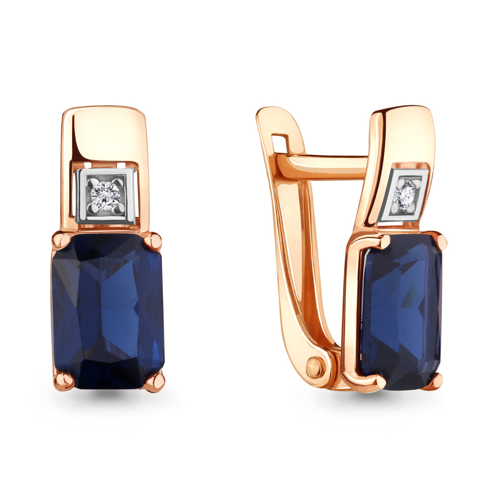 

Серьги из серебра с фианитом Aquamarine 46841АБ_925_з, 46841АБ_925_з