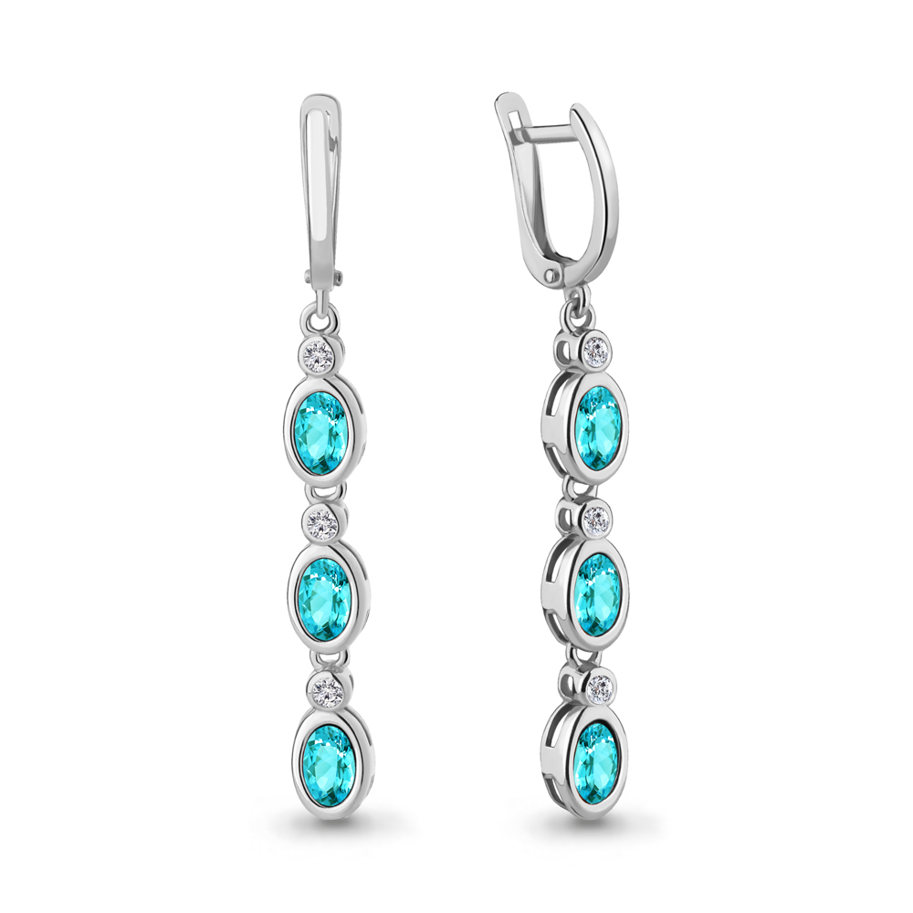 

Серьги из серебра с фианитом Aquamarine 46844101З_925_р, 46844101З_925_р