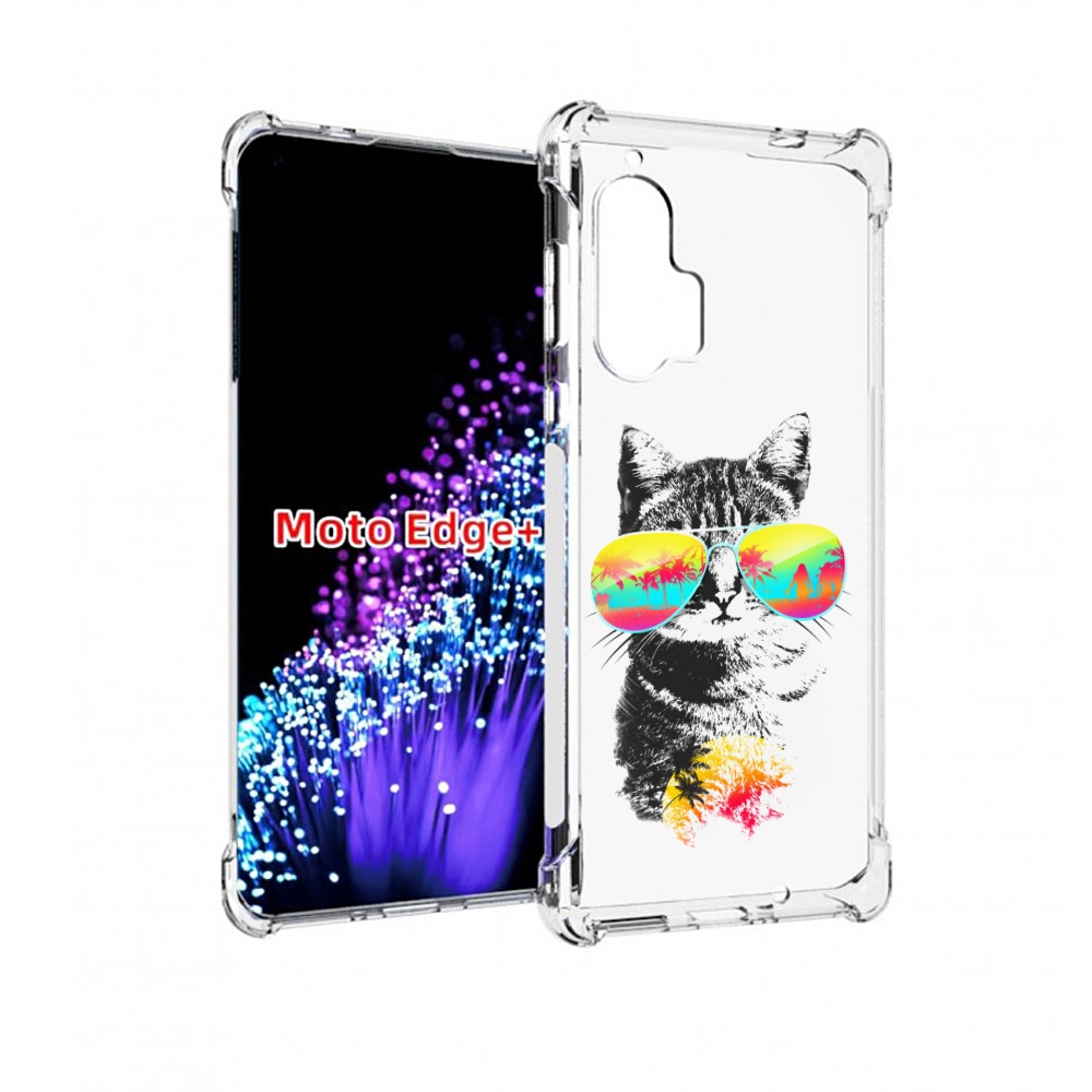 

Чехол MyPads крутой кот для Motorola Edge+ Plus, Прозрачный, Tocco