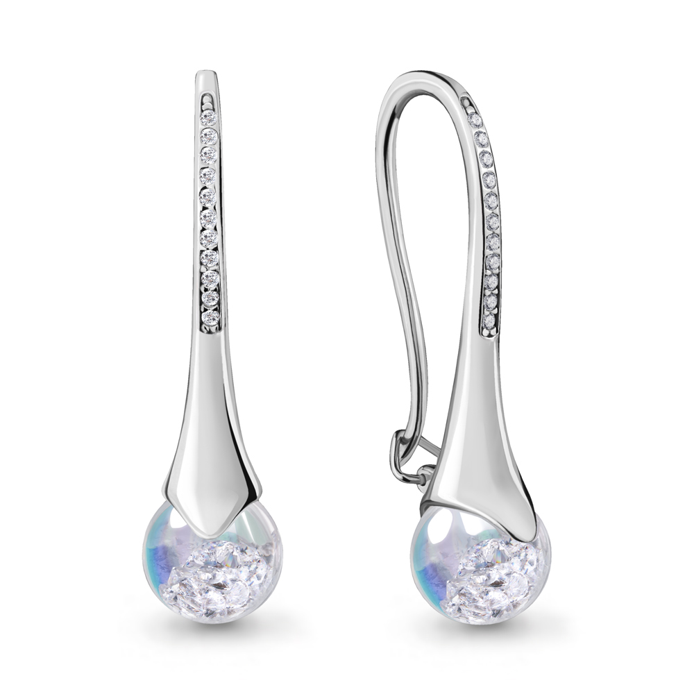 

Серьги из серебра с фианитом Aquamarine 46845АГ_925_р, 46845АГ_925_р