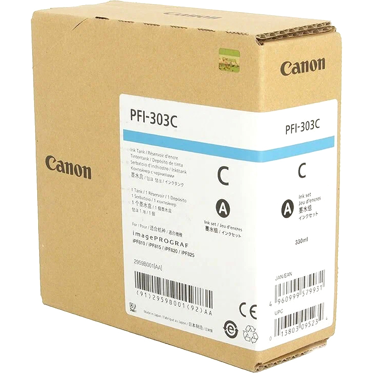 

Картридж для струйного принтера Canon PFI-303 (2959B001) голубой, оригинальный, PFI-303