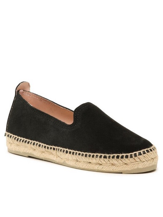 Эспадрильи женские Manebi Suede Flat Espadrilles черные 37 EU (доставка из-за рубежа)