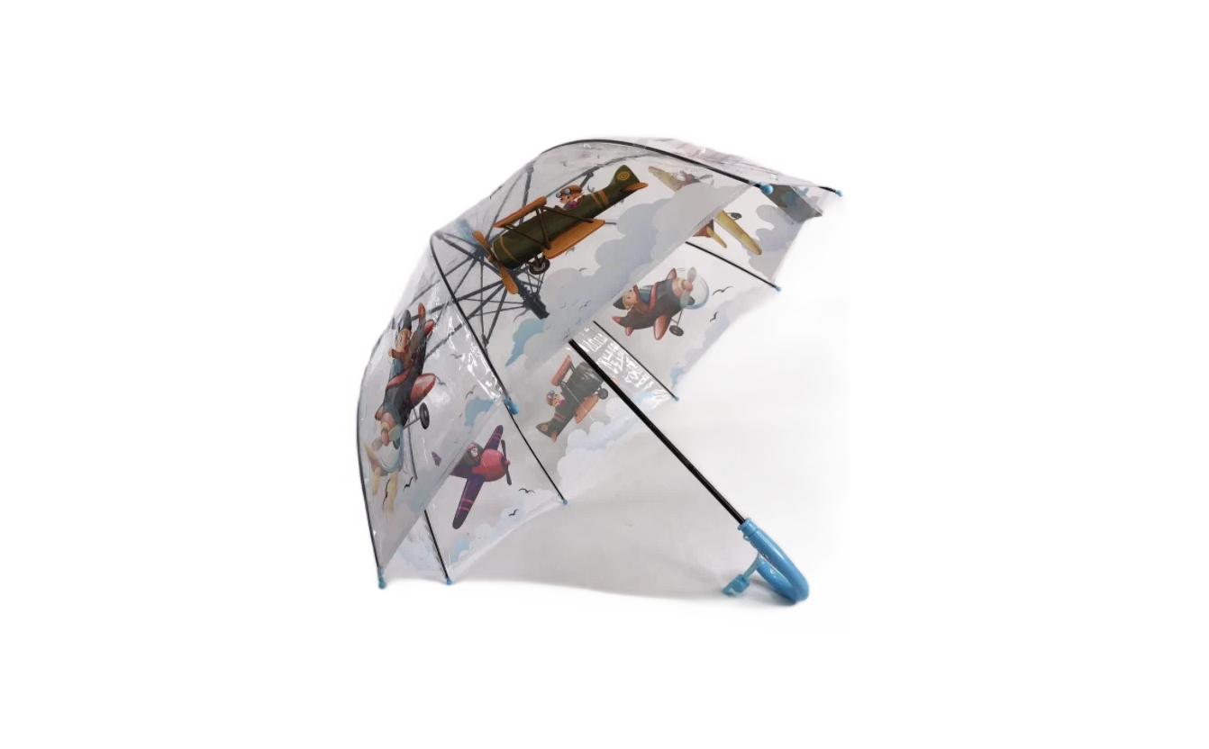 Зонт-трость детский от дождя Galaxy полуавтомат складной С-537 бирюзовый 12310