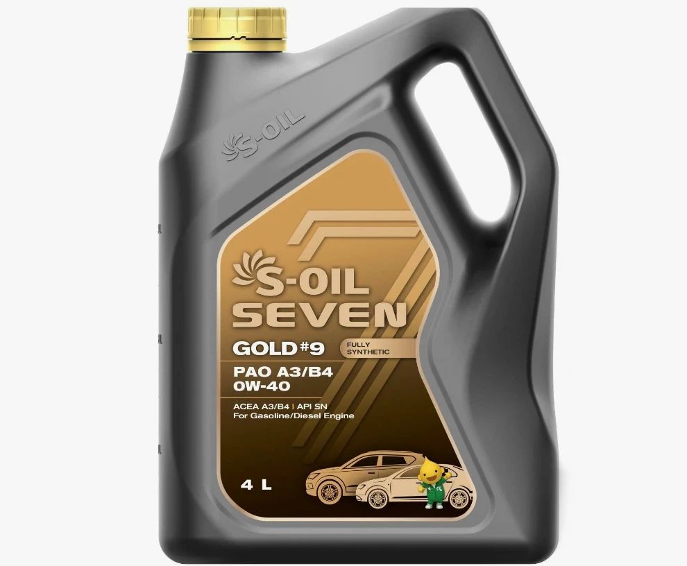Моторное масло S-Oil синтетическое Seven Gold #9 0W40 4л