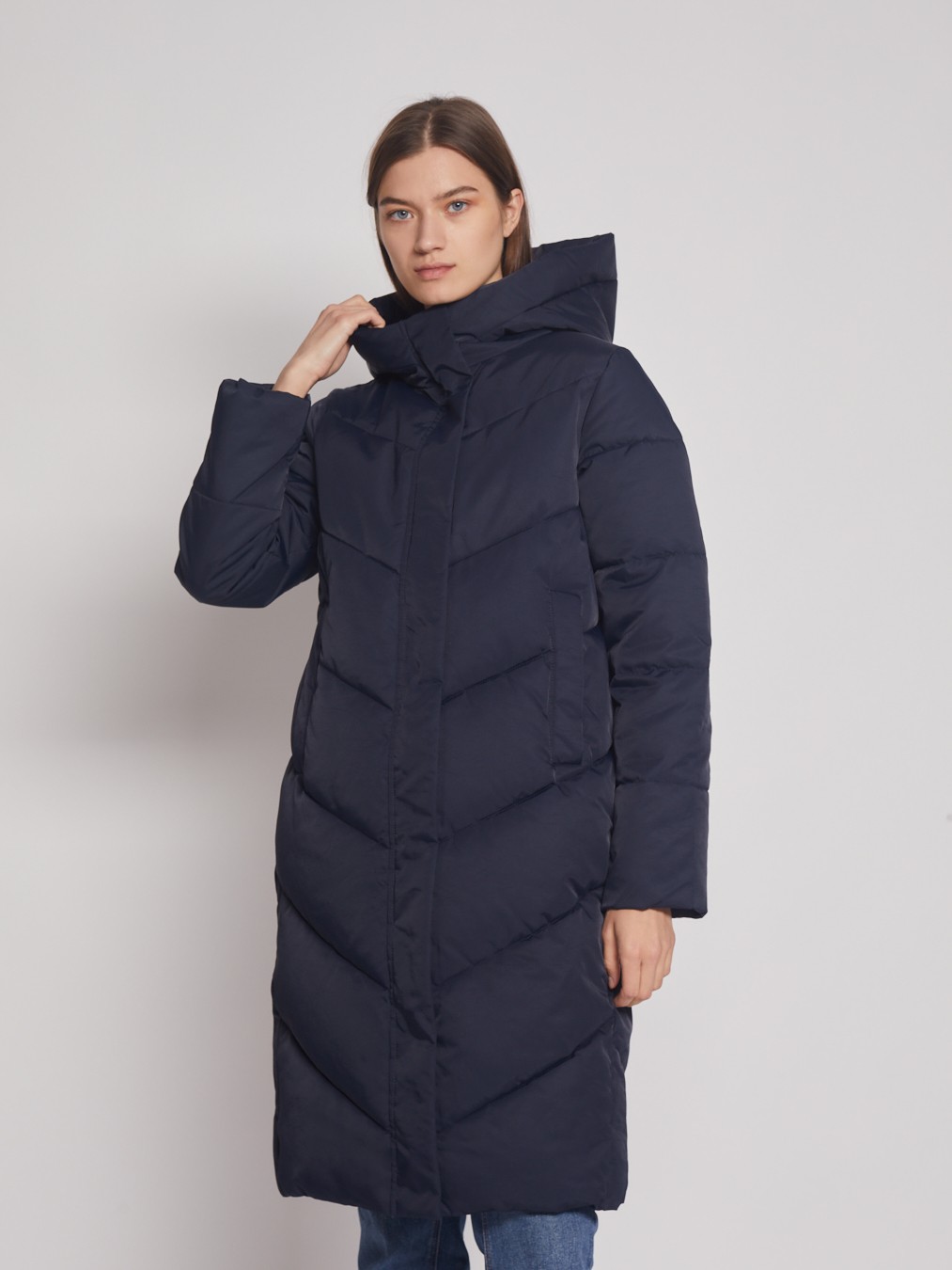 

Пальто женское Zolla 022345202024 синее L, 022345202024