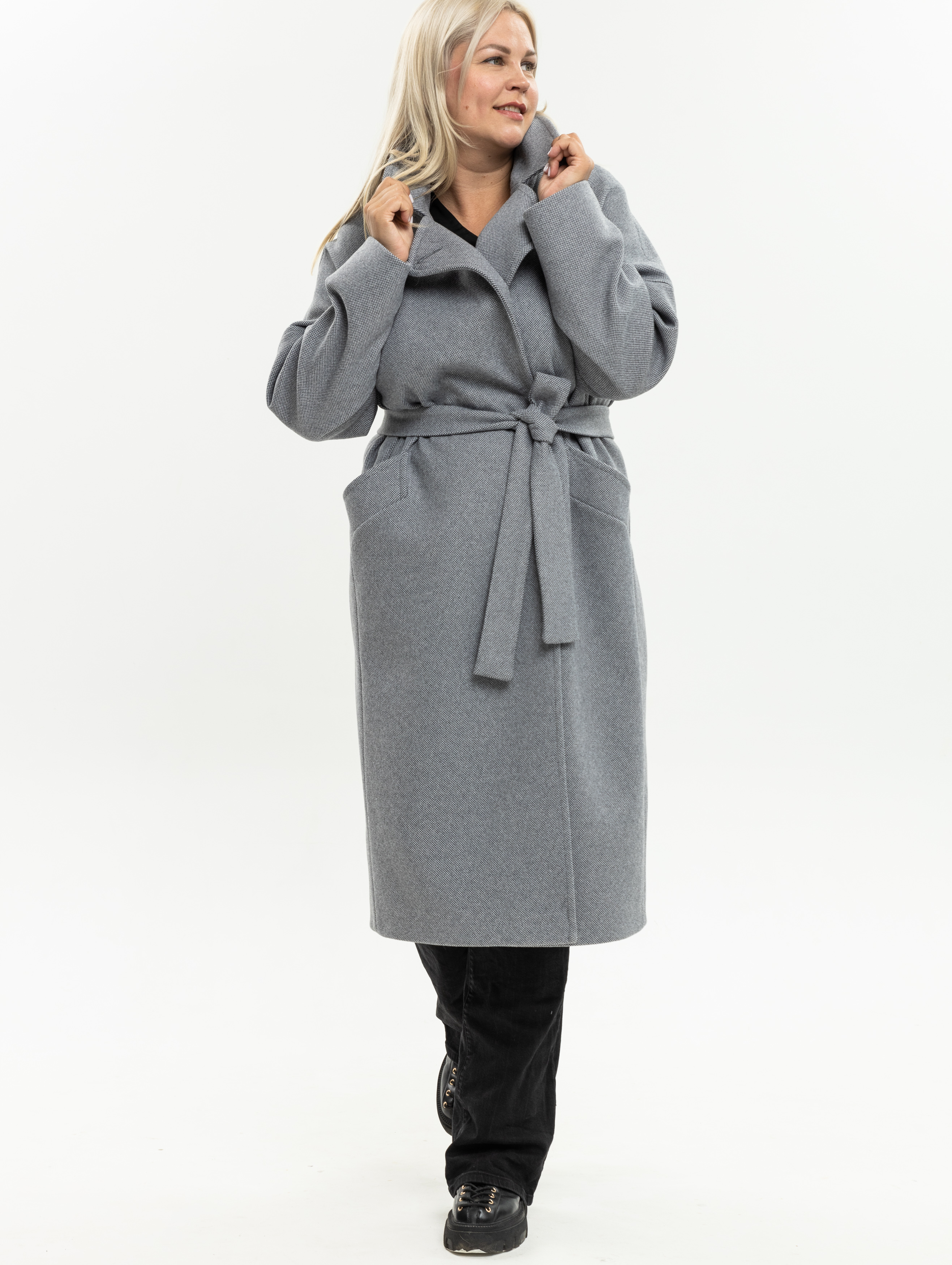 Пальто женское Дюто Мега серое 56 RU 21600₽