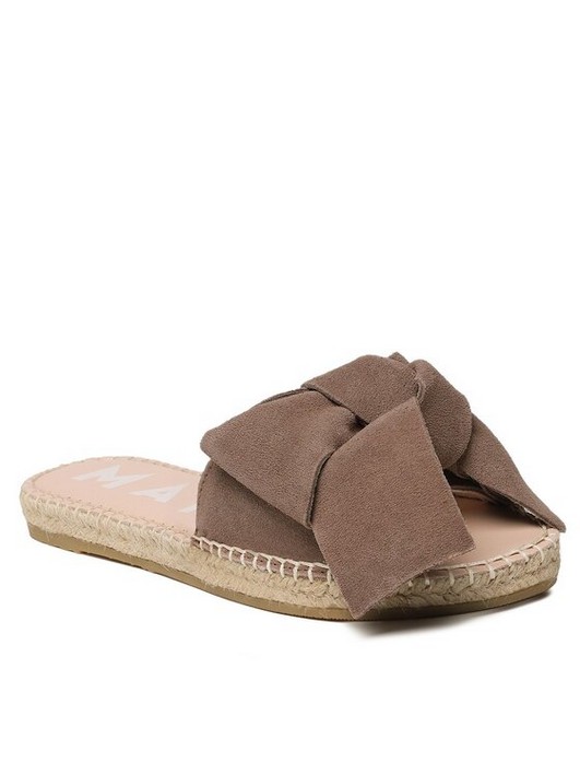 Эспадрильи женские Manebi Suede Sandals With Bow W 1.9 J0 коричневые 35 EU