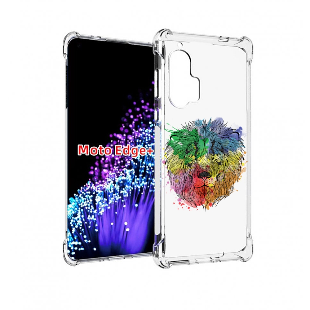 

Чехол MyPads разноцветный гордый лев для Motorola Edge+ Plus, Прозрачный, Tocco