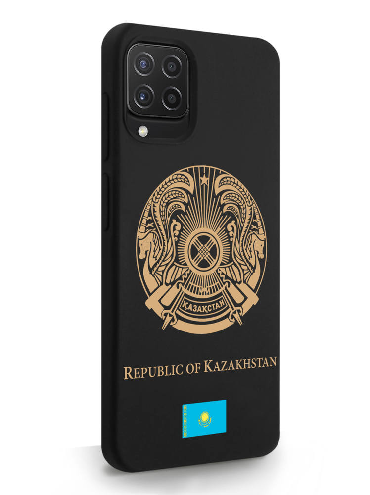 

Чехол SignumCase для Samsung Galaxy A22 Золотой Герб Казахстана черный, Samsung Galaxy A22 Золотой Герб Казахстана