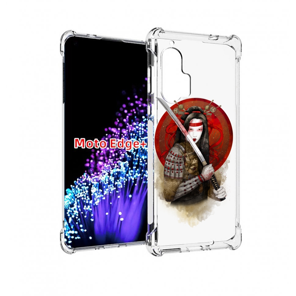 

Чехол MyPads рисованная девушка с катаной для Motorola Edge+ Plus, Прозрачный, Tocco