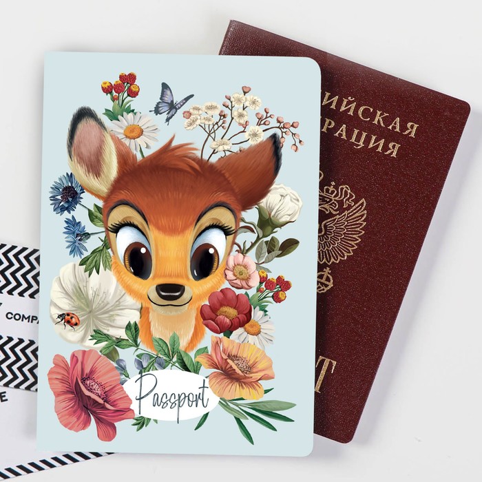 Обложка для паспорта женская Disney Бэмби, разноцветный