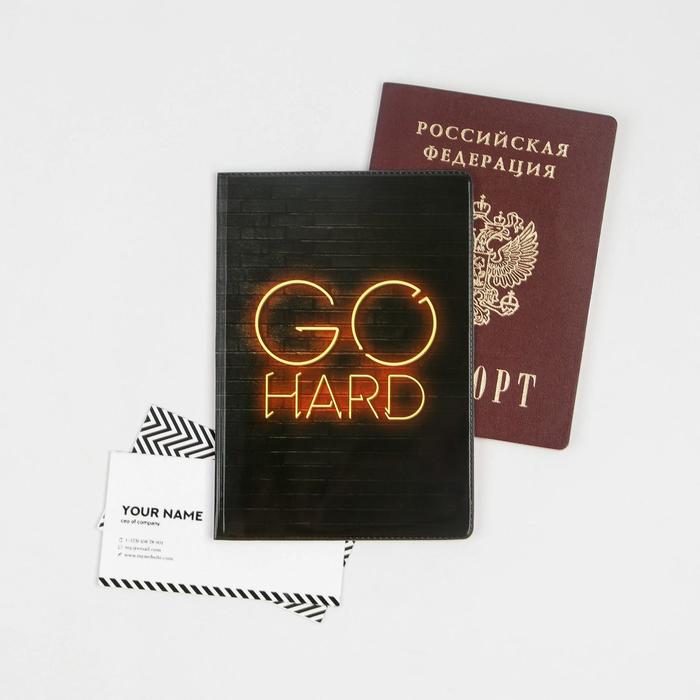 

Обложка для паспорта унисекс NoBrand GO HARD, чёрный, GO HARD