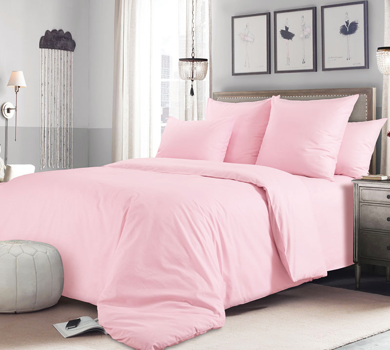 

Постельное бельё Maktex тенсель Евро Макси 60S 18 Насыщенный розовый с наволочками 50х70, Постельное белье тенсель Евро Макси 50х70