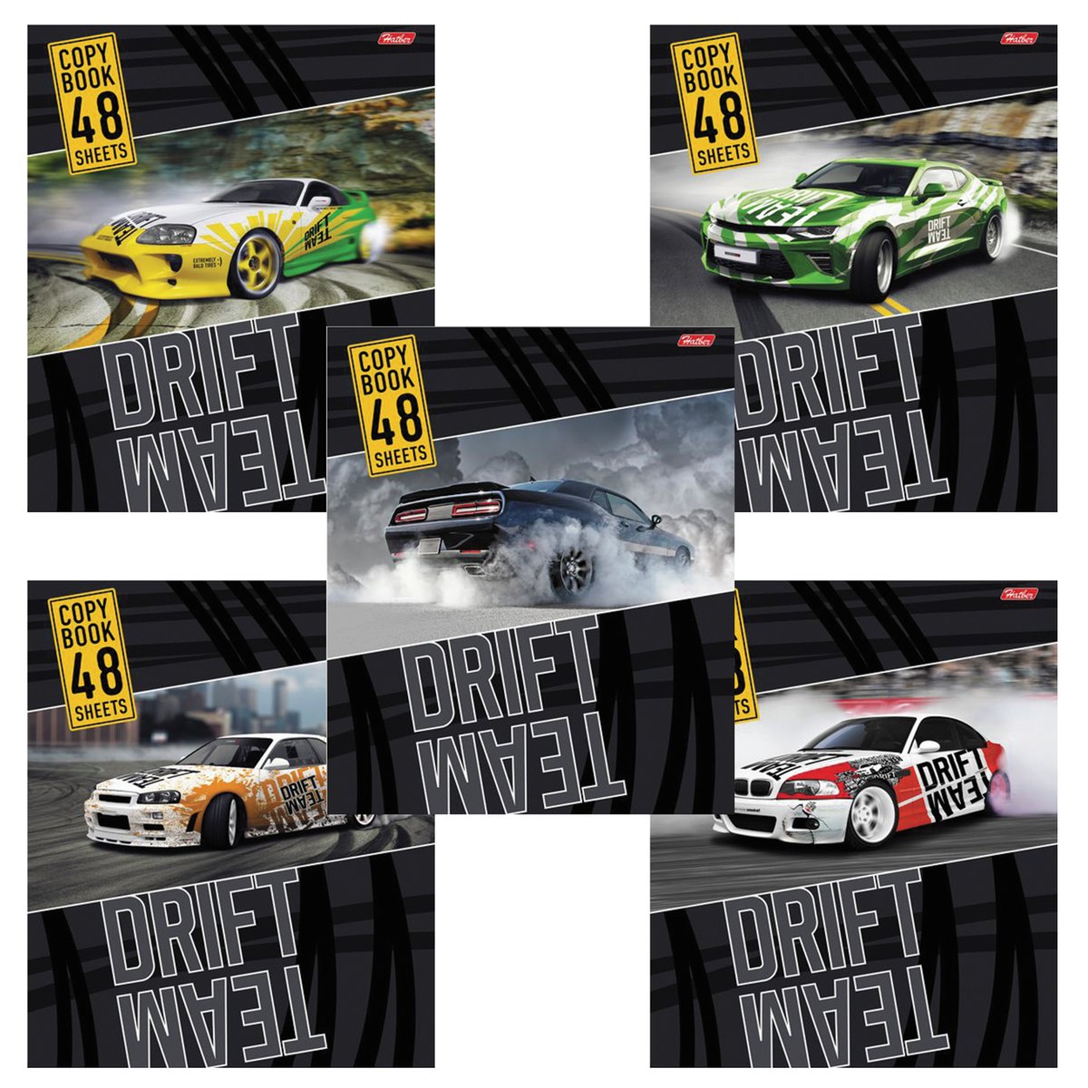 

Набор тетрадей общих в клетку Hatber Drift Team 48Т5В1, 48 л., 5 шт., 48Т5В1