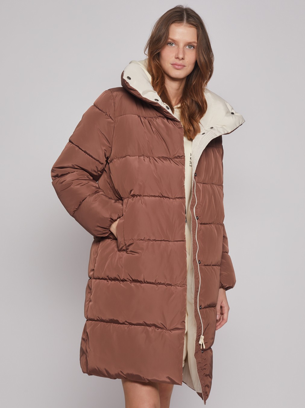 Пальто женское Zolla 022345202124 коричневое S