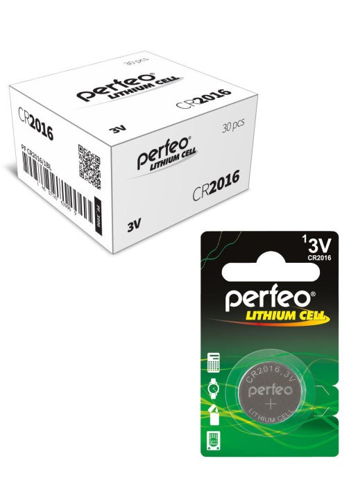 Батарейки Perfeo CR2016/1BL Lithium Cell 30 шт батарейки литиевые perfeo lithium cell cr2016 5 шт