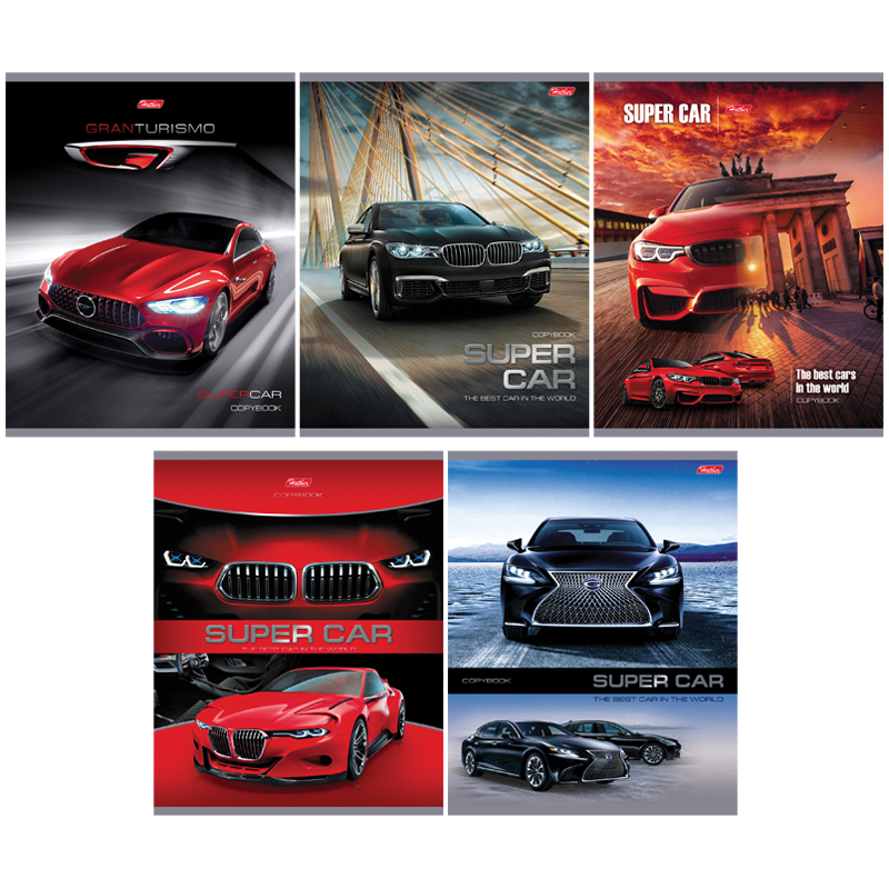 

Набор тетрадей общих в клетку Hatber Super Cars 48Т5В1, 48 л., 5 шт., 48Т5В1