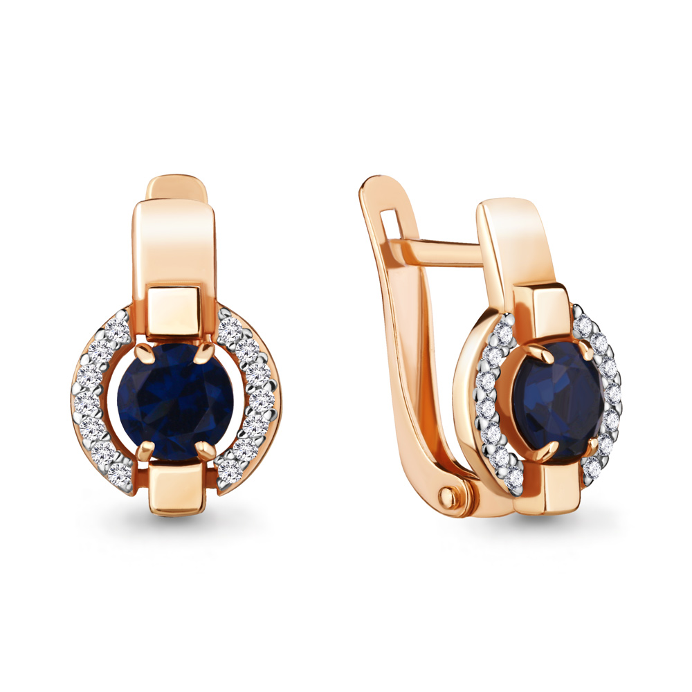 

Серьги из серебра с фианитом Aquamarine 46851АБ_925_з, 46851АБ_925_з
