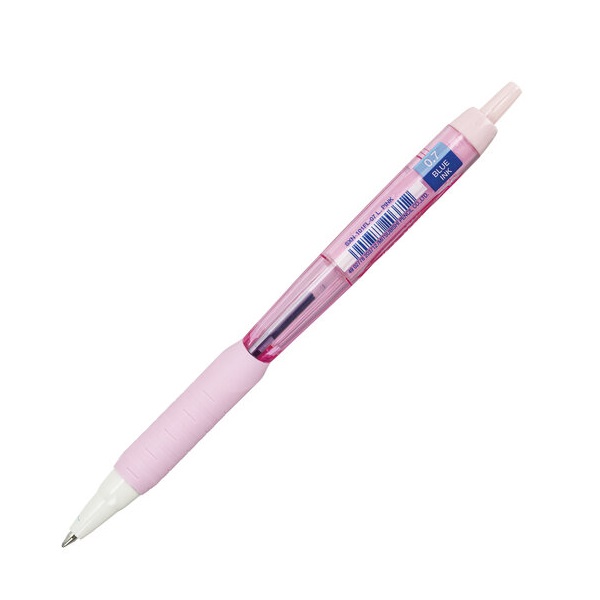 Ручка шариковая масляная автоматическая с грипом UNI JetStream синяя, розовый 12 шт